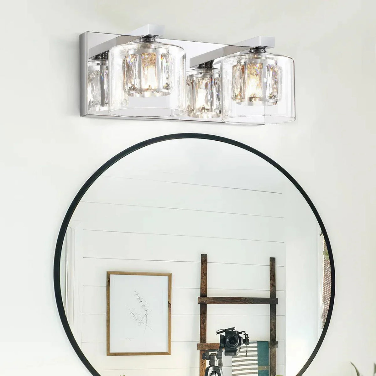Kolt Chrome Modern 2-Light Bathroom Vanity Light, photo 2 of 21