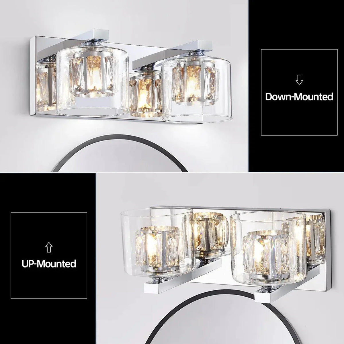 Kolt Chrome Modern 2-Light Bathroom Vanity Light, photo 6 of 21