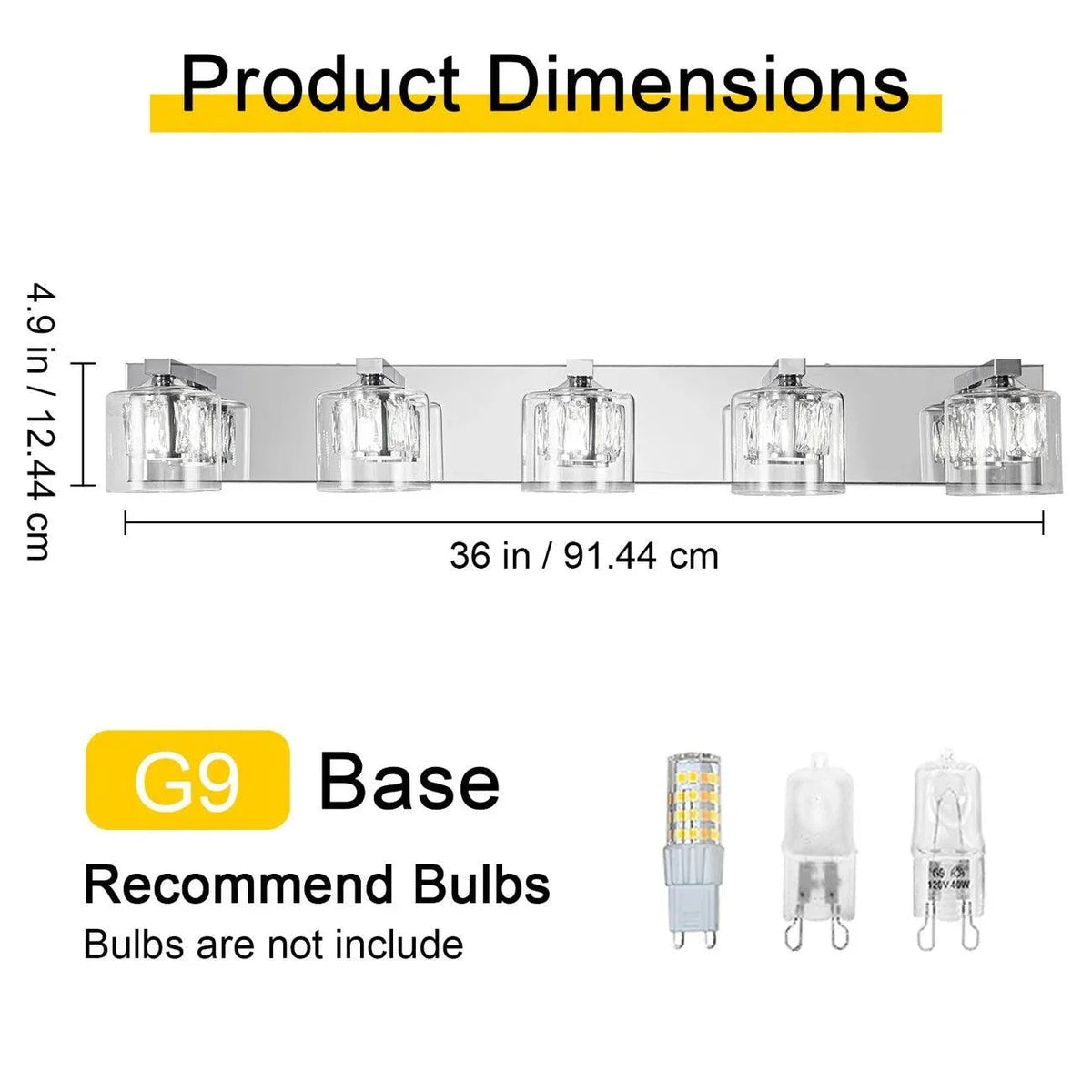 Kolt Modern 5-Light Bathroom Vanity Light, photo 10 of 19