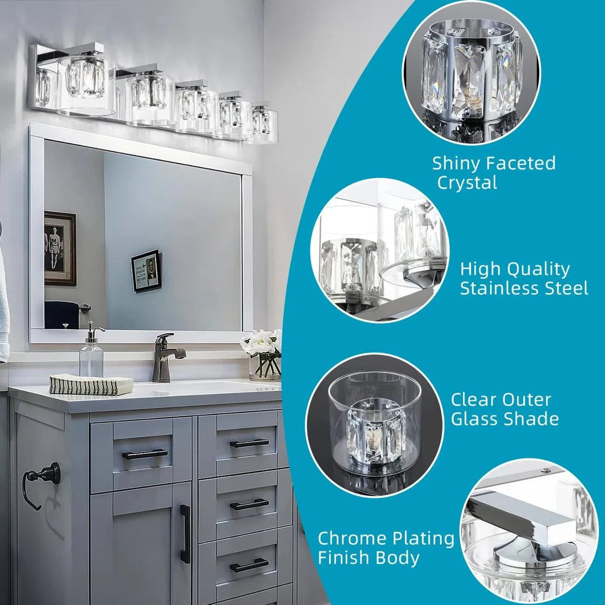 Kolt Modern 5-Light Bathroom Vanity Light, photo 7 of 19
