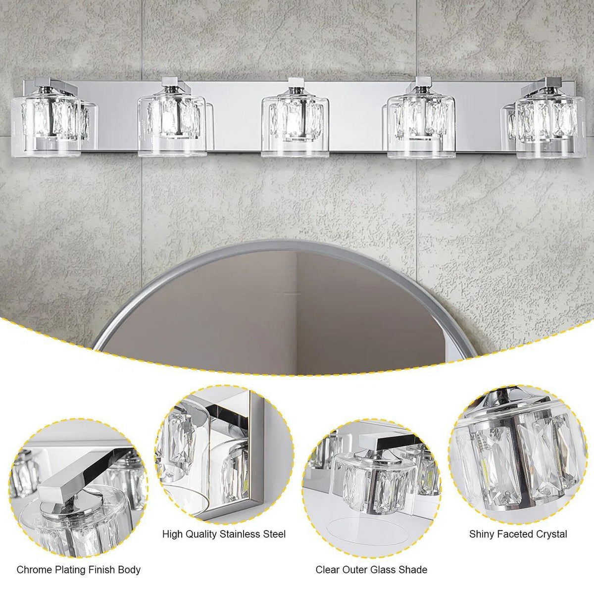 Kolt Modern 5-Light Bathroom Vanity Light, photo 9 of 19