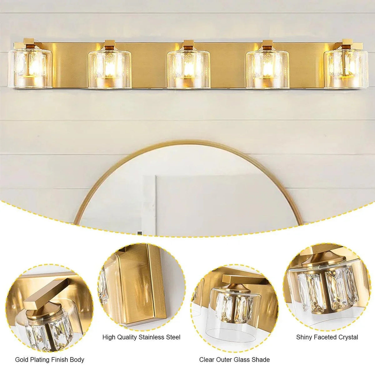 Kolt Modern 5-Light Bathroom Vanity Light, photo 12 of 19
