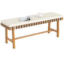 48 inch Acacia Wood Outdoor Bench with Thick Padded Seat Cushion by LJGDeals