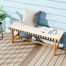 48 inch Acacia Wood Outdoor Bench with Thick Padded Seat Cushion by LJGDeals
