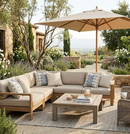 Carmania Pillow Cover in Indigo on Natural, Indoor Outdoor Pillows, Peter Dunham Textiles