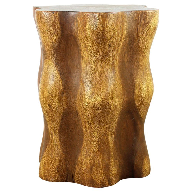 Haussmann® Wood Stump End Table Knobby Root 16 in D x 20 in H Oak Oil