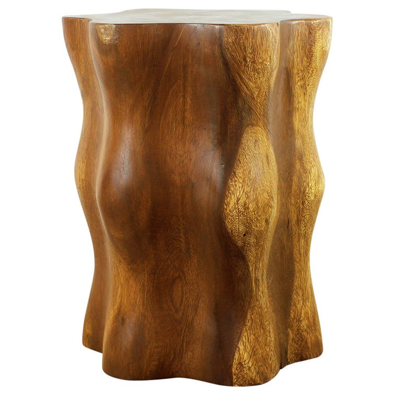 Haussmann® Wood Stump End Table Knobby Root 16 in D x 20 in H Oak Oil