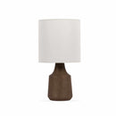 Kumlu Ribbed Ceramic White Table Lamp