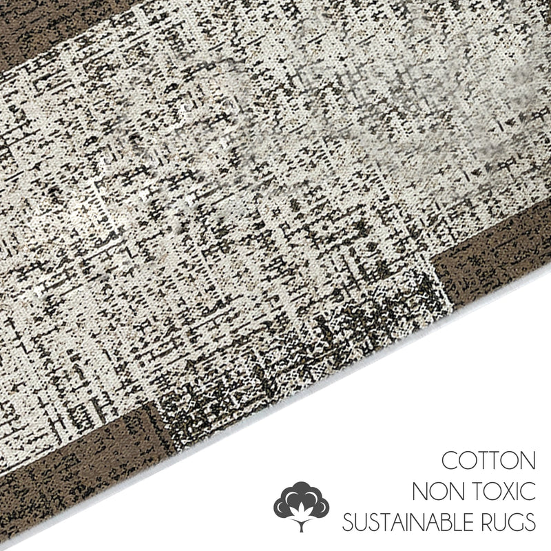 SussexHome Non Skid Washable Laundry Room Rug Runner - 20" x 59" | Brown Without Text