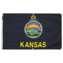 Kansas Flag with Grommets Along the Edges for Wall Hanging by Flagman of America