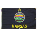 Kansas Flag with Grommets Along the Edges for Wall Hanging by Flagman of America