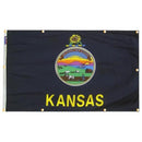 Kansas Flag with Grommets Along the Edges for Wall Hanging by Flagman of America