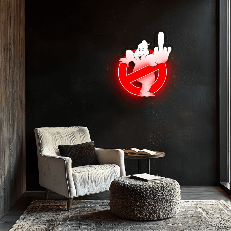 Ghostbusters Plexiglass Neon Art, Uv Print Neon Sign, Neon Light Sign, Neon Wall Art, Neon Sign, Neon Light Sign, Neon Gifts, Housewarming