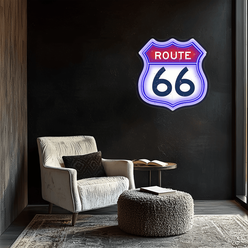 Route 66  Plexiglass Neon Art, Route 66   Neon Sign, Neon Light Sign, Neon Wall Art, Neon Sign, Neon Light Sign, Neon Gifts, Gamer Gifts