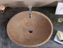 Oval Walnut Travertine Vessel Sink 16x20.5 Natural Stone