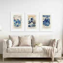 The Great Wave of Kanagawa Japanese Woodblock Art Print by Wall Art Set