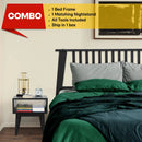 [Buy 1 Get 1] Kaylin Solid Wood Bed Frame & Nightstand by Megsu