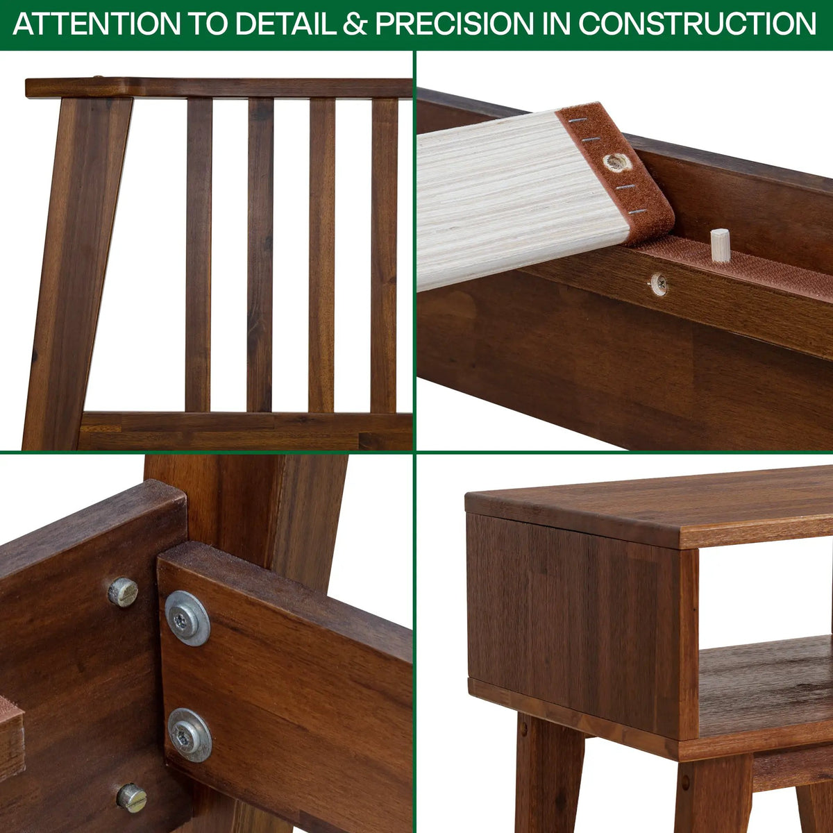 [Buy 1 Get 1] Kaylin Solid Wood Bed Frame & Nightstand, photo 15 of 17