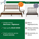 [Buy 1 Get 1] Kaylin Solid Wood Bed Frame & Nightstand by Megsu