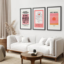 Colorful Pop Art Bright Pink Wall Decor Set by Wall Art Set