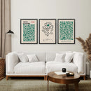 Exhibition Green Art Set of 3 Abstract Print by Wall Art Set