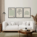 Yayoi Kusama & Matisse Cutouts. Green Sage Wall Art Set by Wall Art Set
