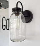 Vintage KERR Mason Jar Wall SCONCE Lighting Fixture