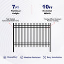 10x7 ft Steel Fence with 4 Rails, 30 Panels