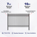 10x7 ft Steel Fence with 3 Rails, 30 Panels