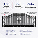 18x8 ft Steel Dual Swing Driveway Gate