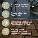 Coastal Oiled Teak Outdoor Interlocking Tiles, 12 Slat (10 sq ft)