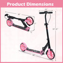 Kick Scooter for Kids Teens Adults Age 8+ Foldable Scooter with Large Light-up Wheels by DirectDeals