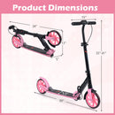 Kick Scooter for Kids Teens Adults Age 8+ Foldable Scooter with Large Light-up Wheels