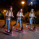 Kick Scooter for Kids Teens Adults Age 8+ Foldable Scooter with Large Light-up Wheels
