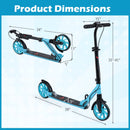 Kick Scooter for Kids Teens Adults Age 8+ Foldable Scooter with Large Light-up Wheels