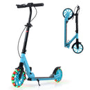 Kick Scooter for Kids Teens Adults Age 8+ Foldable Scooter with Large Light-up Wheels