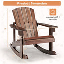 Outdoor Wooden Kid Adirondack Rocking Chair with Slatted Seat by LJGDeals