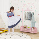 Kid Clothes Rack with 3 Adjustable Heights and Wheels by LJGDeals