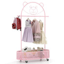 Kid Clothes Rack with 3 Adjustable Heights and Wheels by LJGDeals