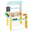 Kid's Pretend Play Grocery Store with Cash Register and Blackboard-Blue by DirectDeals