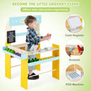 Kid's Pretend Play Grocery Store with Cash Register and Blackboard-Blue by DirectDeals