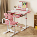 Kid's Study Desk and Chair Set with Tilt Desktop and Book Stand by LJGDeals