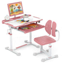 Kid's Study Desk and Chair Set with Tilt Desktop and Book Stand by LJGDeals