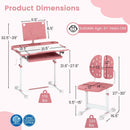 Kid's Study Desk and Chair Set with Tilt Desktop and Book Stand by LJGDeals
