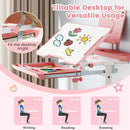 Kid's Study Desk and Chair Set with Tilt Desktop and Book Stand by LJGDeals