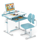 Kid's Study Desk and Chair Set with Tilt Desktop and Book Stand by LJGDeals