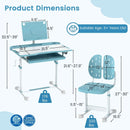 Kid's Study Desk and Chair Set with Tilt Desktop and Book Stand by LJGDeals