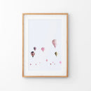 Pink Air Balloons Print. Kid's Room Wall Art by Wall Art Set