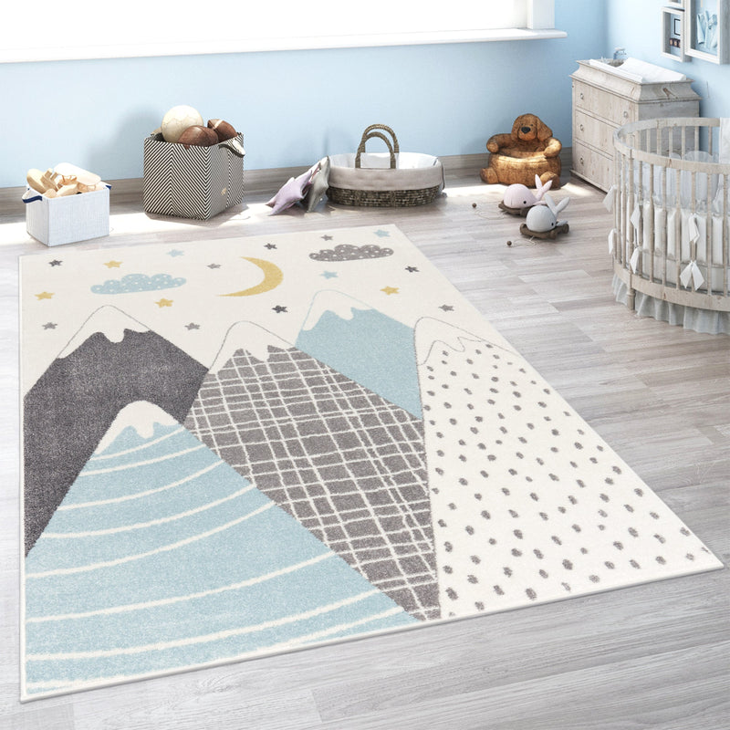 Kids Rug Nino Pastel Colored Mountains & Dreamy Sky