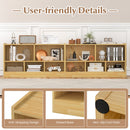 Kids 2-Shelf Bookcase 5-Cube Wood Toy Storage Cabinet Organizer-Beige